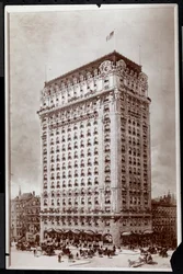 Photograph of a drawing of the St. Regis Hotel, south east corner of 5th Avenue and 55th Street, New York, by Hughson Frederick Hawley
